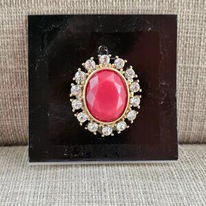 Women Ring SPICE FLOWER Pink Bead Crystals Accent Fashion Jewelry Size Adjust U